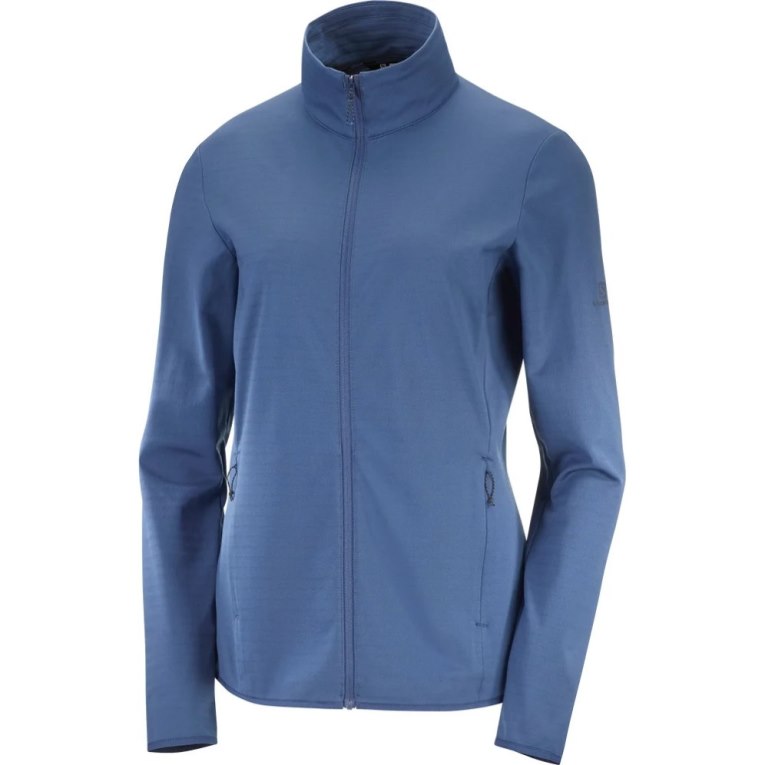 Chaquetas Salomon Essential Lightwarm Full Zip Mujer Azul Marino | MX ZEJL201